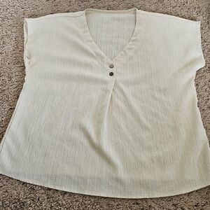 Women's Cream V-Neck Top NWOT